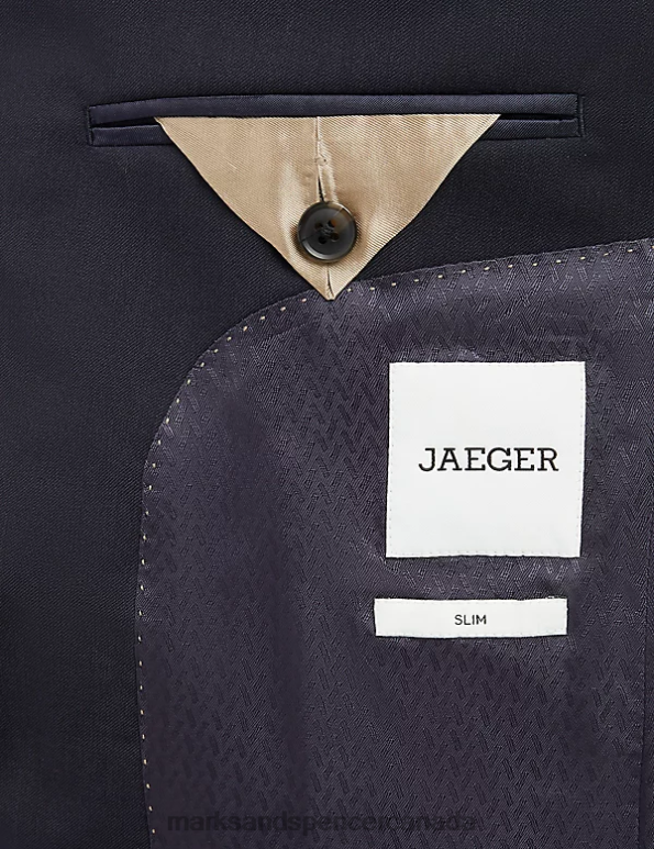 Men Medium Navy Clothing Marks & Spencer Slim Fit Super 100s Pure Wool Jacket 20VTD6437 - Marks and Spencer online
