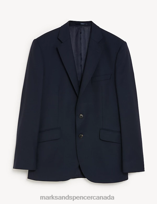 Men Medium Navy Clothing Marks & Spencer Tailored Fit Pure Wool Birdseye Jacket 20VTD6482 - Marks and Spencer outlet