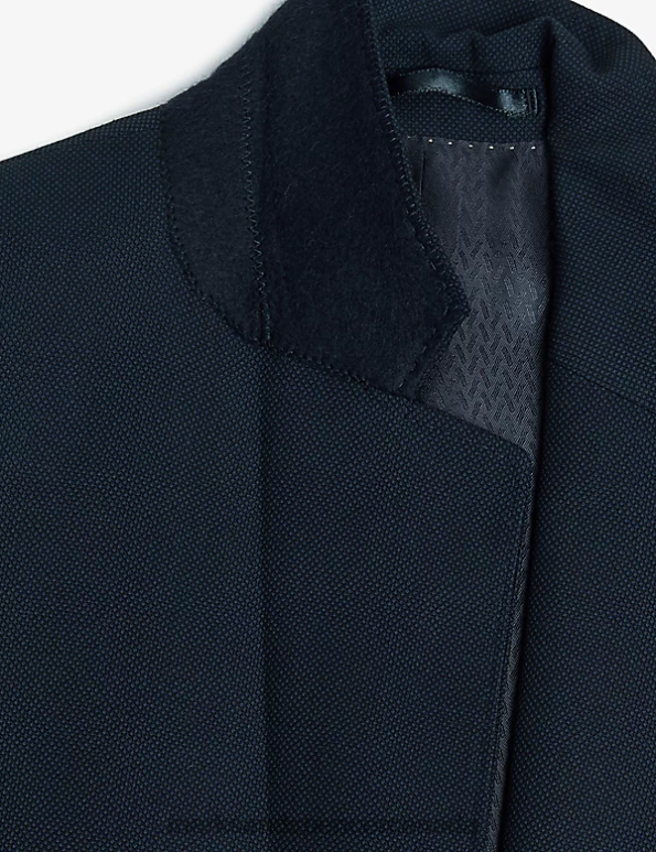 Men Medium Navy Clothing Marks & Spencer Tailored Fit Pure Wool Birdseye Jacket 20VTD6482 - Marks and Spencer outlet