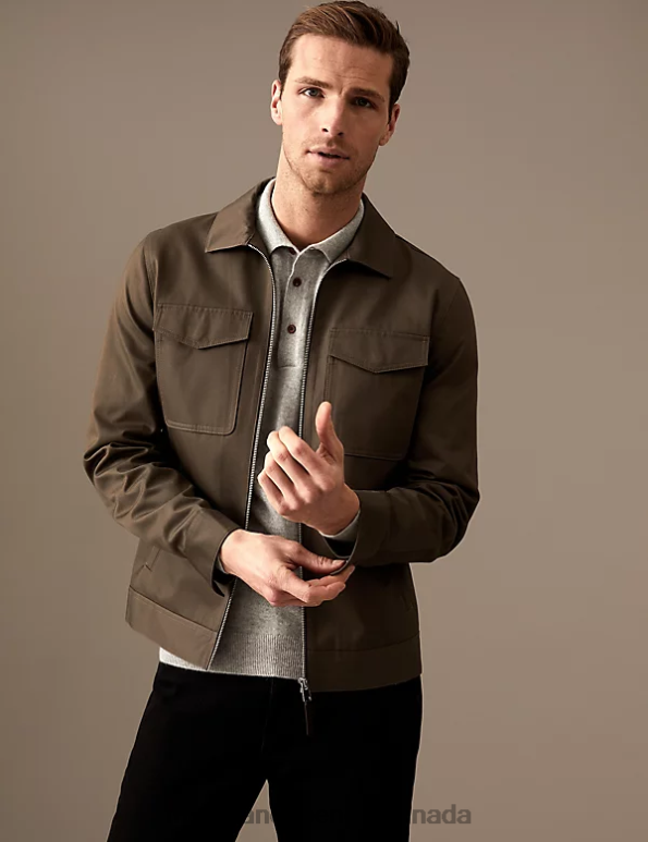 Men Mole Clothing Marks & Spencer Pure Cotton Harrington Jacket 20VTD5480 - Marks and Spencer outlet