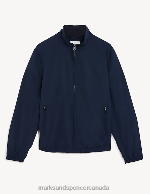 Marks and Spencer Canada - Men Navy Clothing Marks & Spencer Bomber Jacket with Stormwear 20VTD6154