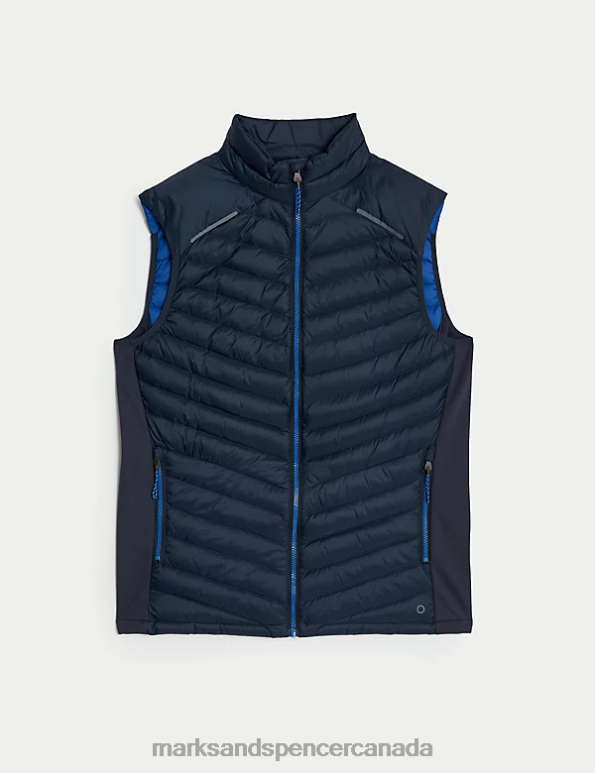 Marks and Spencer Canada - Men Navy Clothing Marks & Spencer Padded Gilet with Stormwear 20VTD5948