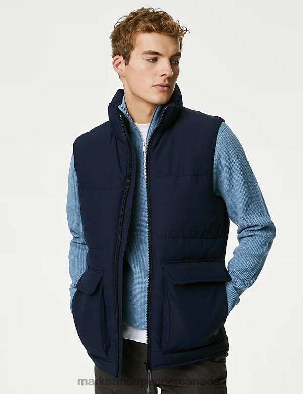 Marks and Spencer sale - Men Navy Clothing Marks & Spencer Padded Gilet with Thermowarmth 20VTD5003