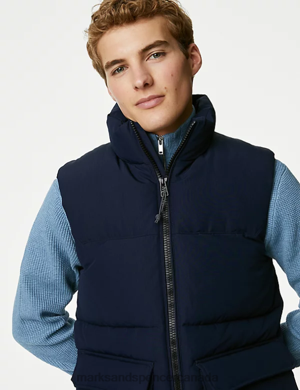 Marks and Spencer sale - Men Navy Clothing Marks & Spencer Padded Gilet with Thermowarmth 20VTD5003