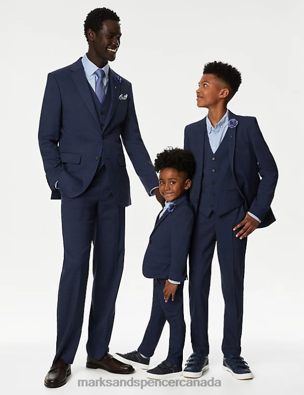 Men Navy Clothing Marks & Spencer Regular Fit Prince of Wales Check Suit Jacket 20VTD5766 - Marks and Spencer online