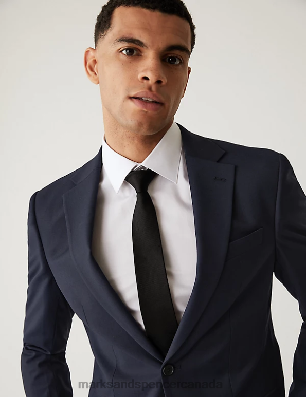 Men Navy Clothing Marks & Spencer Regular Fit Stretch Suit Jacket 20VTD5601 - Marks and Spencer Canada locations