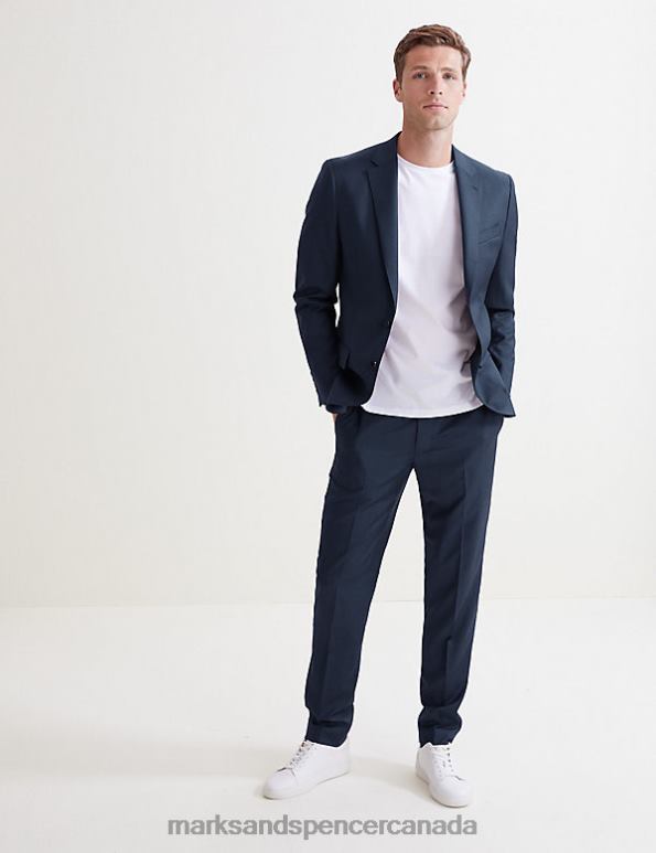 Marks and Spencer near me - Men Navy Clothing Marks & Spencer Tailored Fit Pure Wool Twill Suit Jacket 20VTD5755