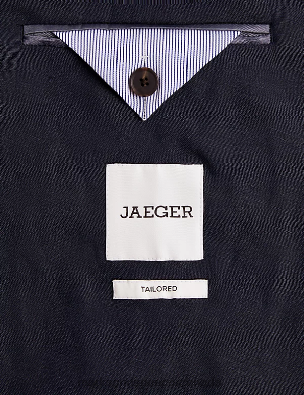 Marks and Spencer near me - Men Navy Clothing Marks & Spencer Tailored Fit Silk Rich And Linen Double Breasted Jacket 20VTD6851