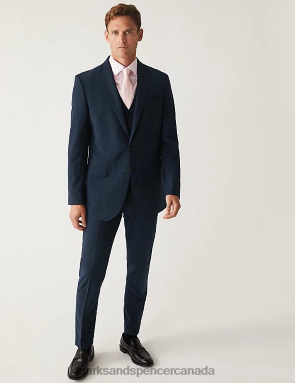 Men Navy Clothing Marks & Spencer The Ultimate Tailored Fit Suit Jacket 20VTD6005 - Marks and Spencer online