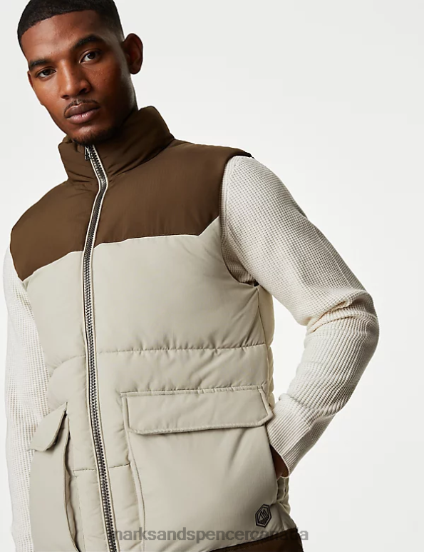 Men Neutral Clothing Marks & Spencer Padded Gilet with Thermowarmth 20VTD5927 - Marks and Spencer online