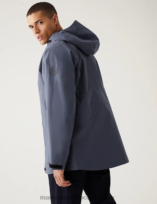 Marks and Spencer sale - Men Petrol Clothing Marks & Spencer Hooded Parka Jacket with Stormwear 20VTD5903