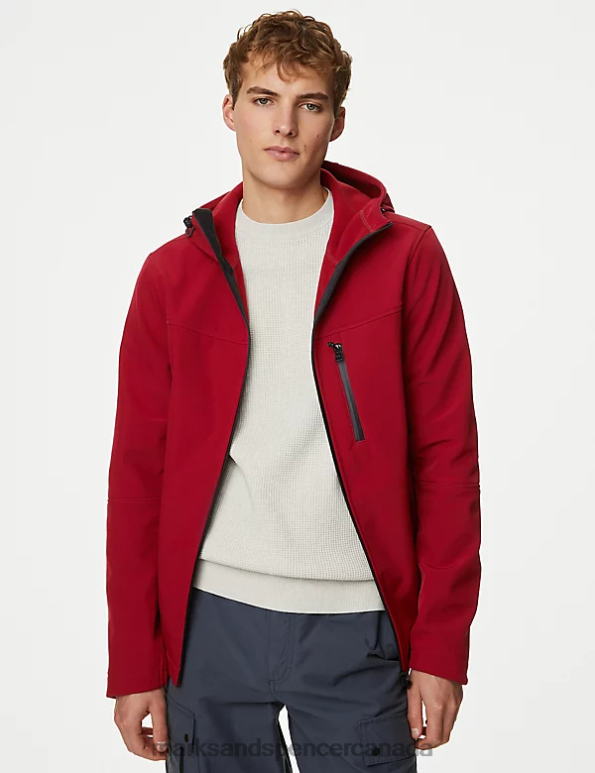 Men Red Clothing Marks & Spencer Fleece Lined Anorak with Stormwear 20VTD5042 - Marks and Spencer online
