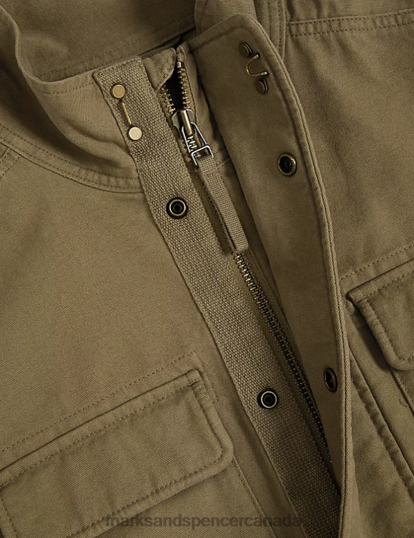 Men Sand Clothing Marks & Spencer Pure Cotton Utility Jacket 20VTD6076 - Marks and Spencer Canada locations