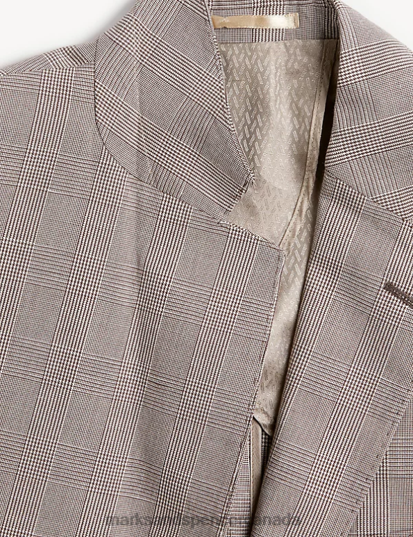Marks and Spencer near me - Men Stone Clothing Marks & Spencer Cotton Blend Check Jacket 20VTD6913