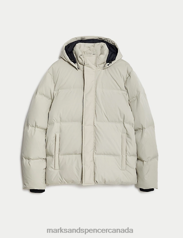 Men Stone Clothing Marks & Spencer Feather & Down Puffer Jacket with Stormwear 20VTD6072 - Marks and Spencer online