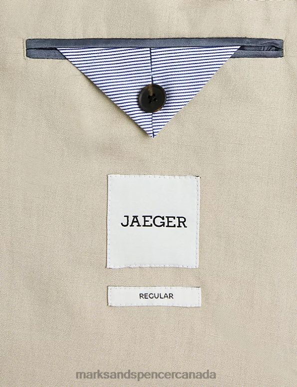 Marks and Spencer sale - Men Stone Clothing Marks & Spencer Regular Fit Italian Silk And Linen Jacket 20VTD7132