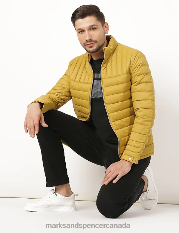 Men Yellow Clothing Marks & Spencer Feather and Down Puffer Jacket 20VTD7473 - Marks and Spencer Canada locations