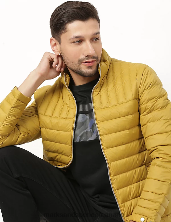 Men Yellow Clothing Marks & Spencer Feather and Down Puffer Jacket 20VTD7473 - Marks and Spencer Canada locations