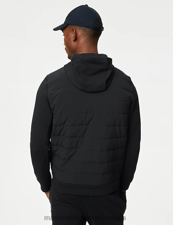Marks and Spencer Canada - Men Black Clothing Marks & Spencer Go Easy Quilted Hoodie 20VTD6420