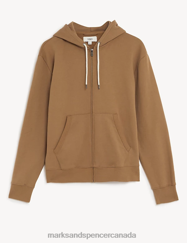 Marks and Spencer near me - Men Light Bronze Clothing Marks & Spencer Pure Cotton Hoodie 20VTD7538