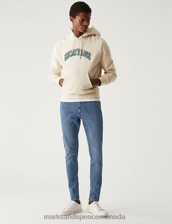 Marks and Spencer Canada - Men Azure Blue Clothing Marks & Spencer Skinny Fit Stretch Jeans 20VTD7260