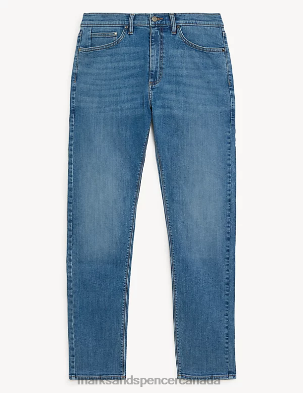 Men Azure Blue Clothing Marks & Spencer Slim Fit Stretch Jeans 20VTD5816 - Marks and Spencer online
