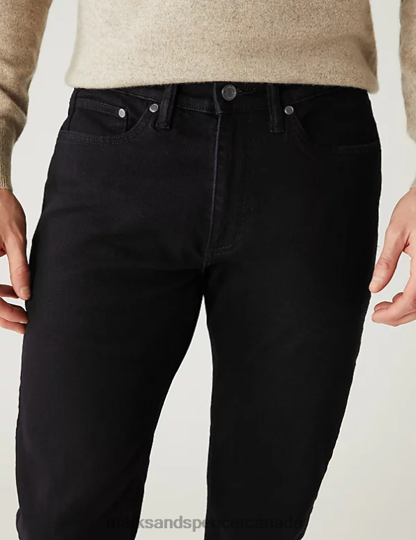 Men Black Mix Clothing Marks & Spencer Slim Fit Stretch Jeans 20VTD5817 - Marks and Spencer Canada locations