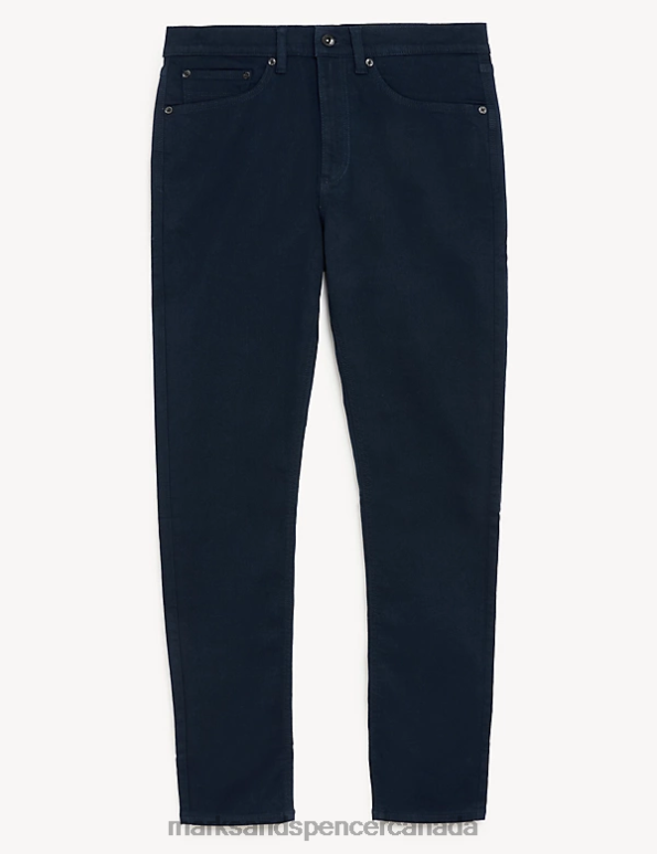 Men Blue/Black Clothing Marks & Spencer Skinny Fit 360 Flex Jeans 20VTD5530 - Marks and Spencer outlet