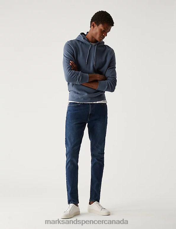Men Blue Clothing Marks & Spencer Skinny Fit Stretch Jeans 20VTD7258 - Marks and Spencer Canada locations