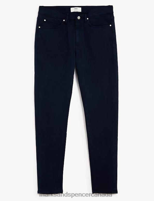 Men Blue Clothing Marks & Spencer Slim Fit Tea Dyed Stretch Jeans 20VTD5775 - Marks and Spencer Canada locations