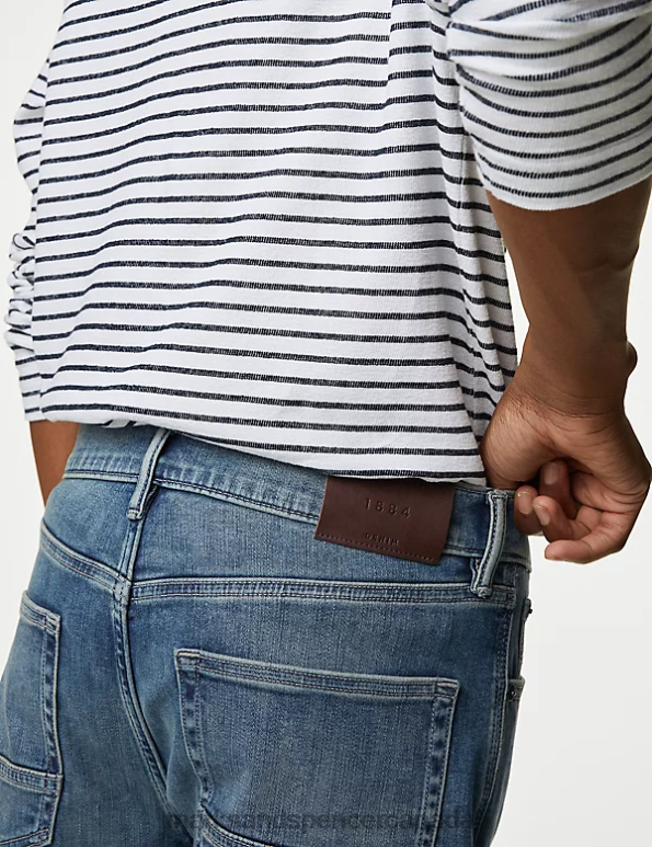 Marks and Spencer sale - Men Blue Tint Clothing Marks & Spencer Slim Fit 360 Flex Jeans 20VTD7190
