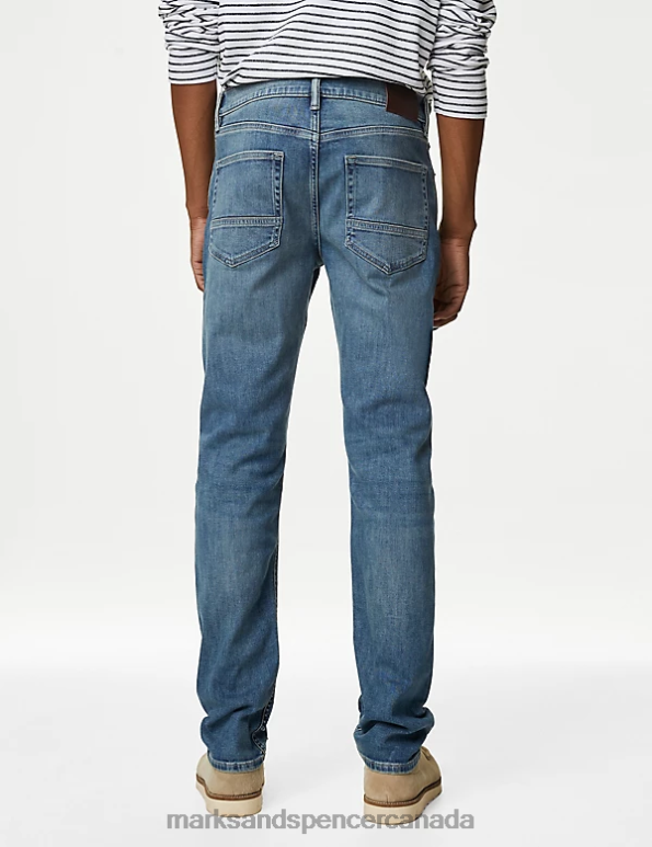 Marks and Spencer sale - Men Blue Tint Clothing Marks & Spencer Slim Fit 360 Flex Jeans 20VTD7190
