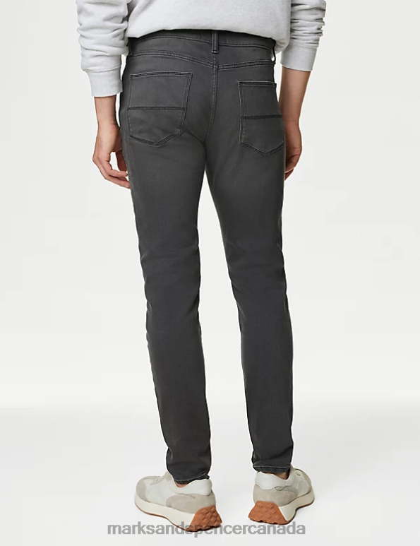 Men Charcoal Clothing Marks & Spencer Skinny Fit Stretch Jeans 20VTD7259 - Marks and Spencer outlet