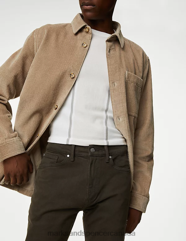 Men Chocolate Clothing Marks & Spencer Slim Fit Tea Dyed Stretch Jeans 20VTD5776 - Marks and Spencer outlet