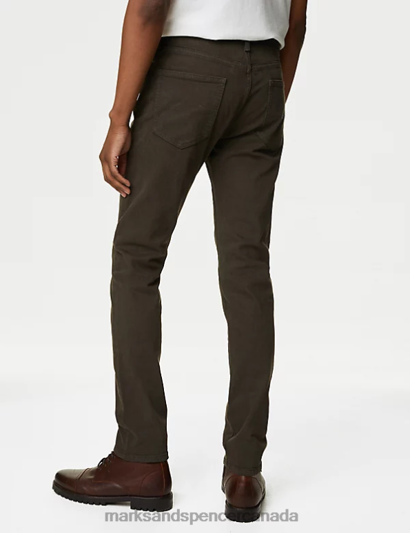 Men Chocolate Clothing Marks & Spencer Slim Fit Tea Dyed Stretch Jeans 20VTD5776 - Marks and Spencer outlet