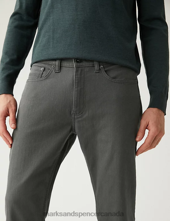 Men Dark Charcoal Clothing Marks & Spencer Slim Fit 360 Flex Jeans 20VTD7187 - Marks and Spencer outlet