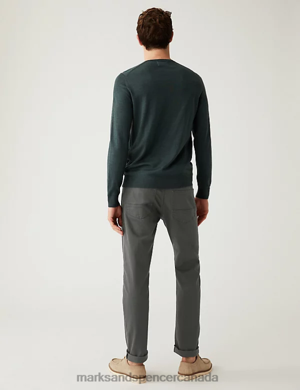 Men Dark Charcoal Clothing Marks & Spencer Slim Fit 360 Flex Jeans 20VTD7187 - Marks and Spencer outlet