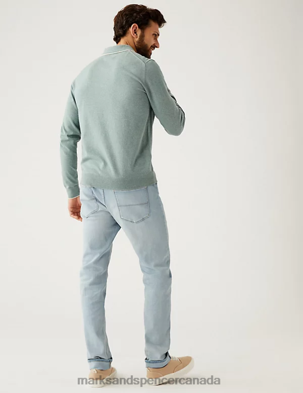 Marks and Spencer sale - Men Ice Blue Clothing Marks & Spencer Slim Fit Stretch Jeans 20VTD5468