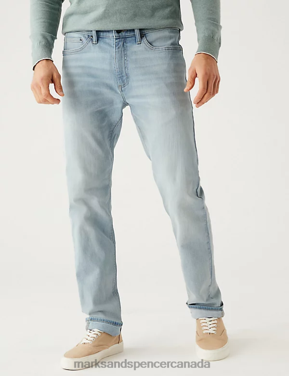 Marks and Spencer sale - Men Ice Blue Clothing Marks & Spencer Slim Fit Stretch Jeans 20VTD5468