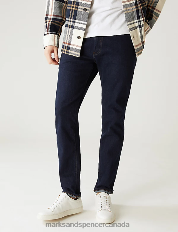 Men Indigo Clothing Marks & Spencer Slim Fit Stretch Jeans 20VTD5428 - Marks and Spencer online