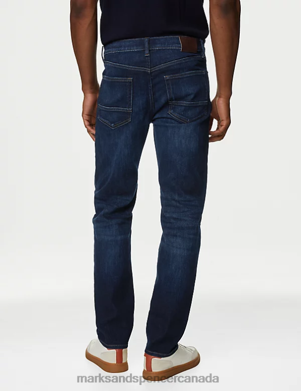 Marks and Spencer Canada - Men Indigo Clothing Marks & Spencer Straight Fit 360 Flex Jeans 20VTD7046