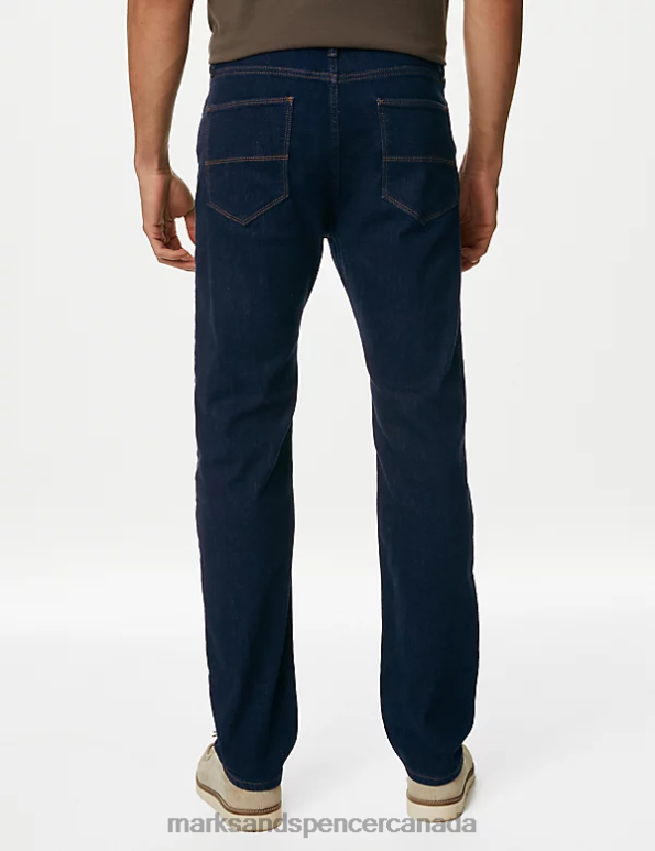 Men Indigo Clothing Marks & Spencer Straight Fit Stretch Jeans 20VTD6260 - Marks and Spencer outlet
