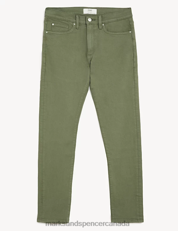 Marks and Spencer sale - Men Khaki Clothing Marks & Spencer Slim Fit Tea Dyed Stretch Jeans 20VTD5773