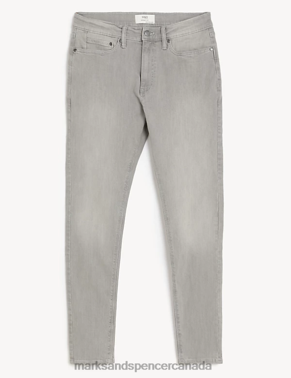Marks and Spencer sale - Men Light Grey Clothing Marks & Spencer Skinny Fit Stretch Jeans 20VTD7262