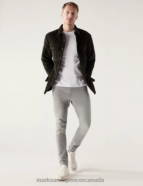Marks and Spencer sale - Men Light Grey Clothing Marks & Spencer Skinny Fit Stretch Jeans 20VTD7262