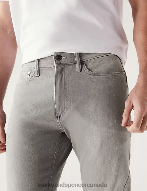 Marks and Spencer sale - Men Light Grey Clothing Marks & Spencer Skinny Fit Stretch Jeans 20VTD7262
