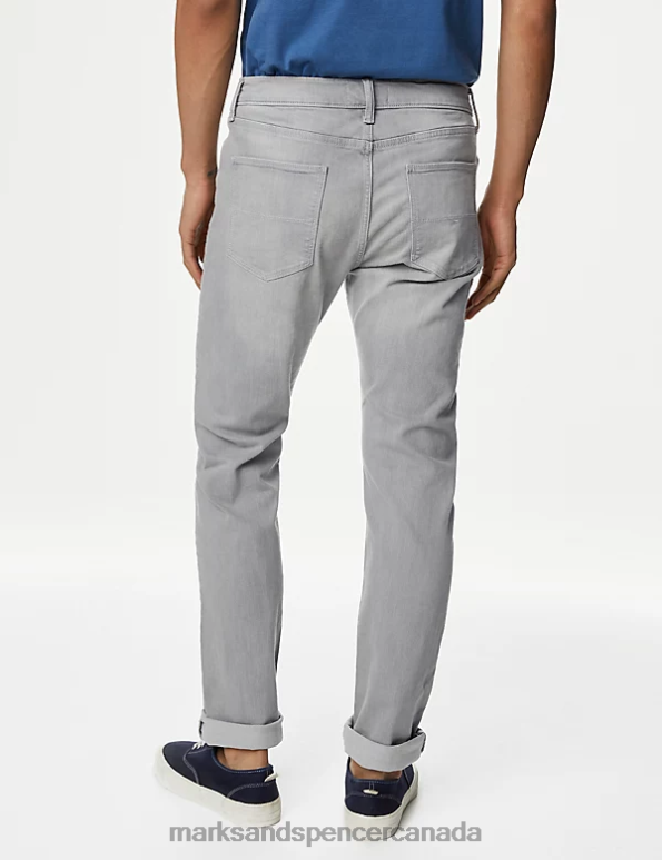 Men Light Grey Clothing Marks & Spencer Slim Fit Stretch Jeans 20VTD5464 - Marks and Spencer Canada locations