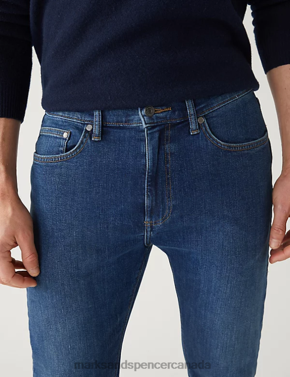 Marks and Spencer sale - Men Medium Blue Clothing Marks & Spencer 2pk Slim Fit Stretch Jeans 20VTD6971