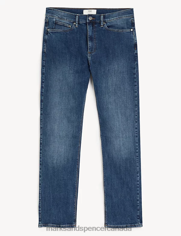 Men Medium Blue Clothing Marks & Spencer Loose Fit Stretch Jeans 20VTD7111 - Marks and Spencer online