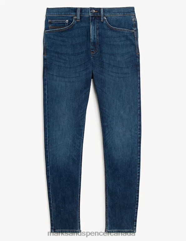 Marks and Spencer Canada - Men Medium Blue Clothing Marks & Spencer Skinny Fit 360 Flex Jeans 20VTD5531